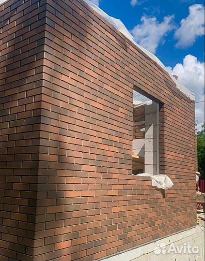 Кирпич облицовочный Светло-коричневый флэш