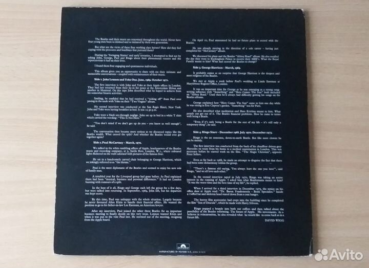 2LP Записи Beatles с интервью Дэвида Вигга Mint