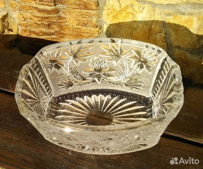 Ваза хрусталь глубокая салатница СССР