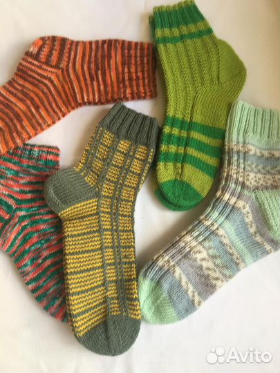 Теплые шерстяные носки ручной работы