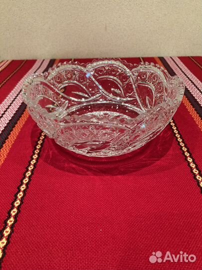 Ваза хрустальная для фруктов (большая салатница)