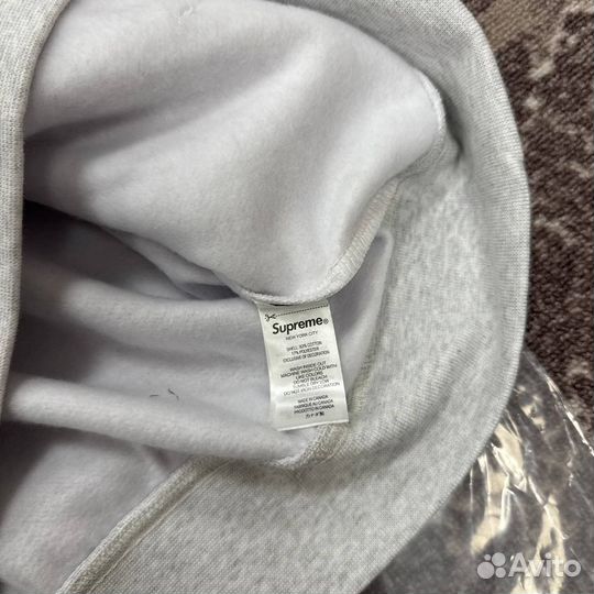 Supreme зип худи серая