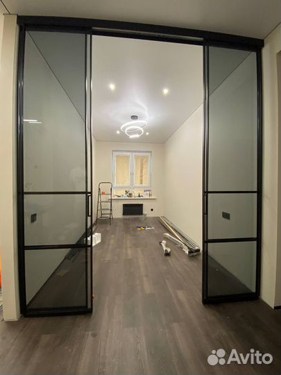 Двери лофт-перегородка для зонировния