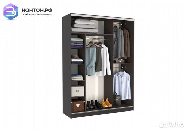 Шкаф-купе Бассо 2-600 венге / белый