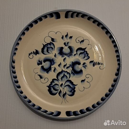 Настенная тарелка. Гжель. СССР