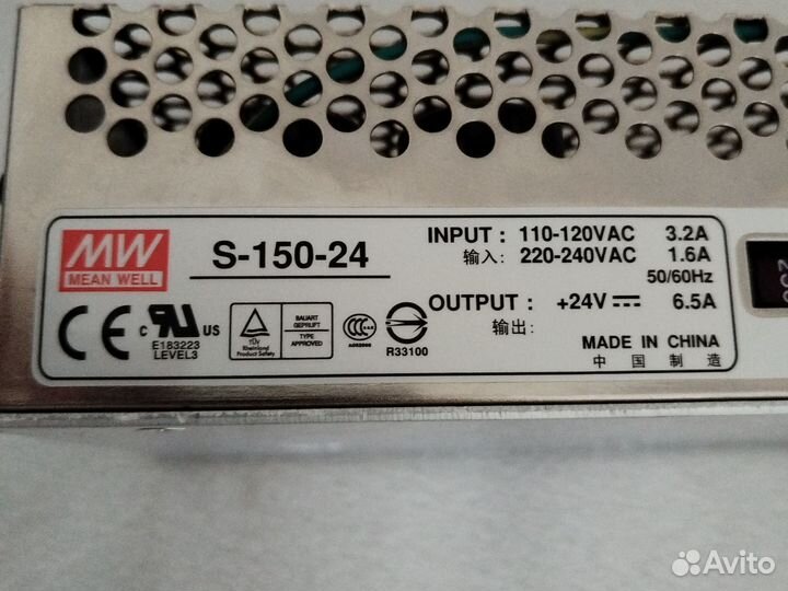 Блок питания 24v 6.5А минвел