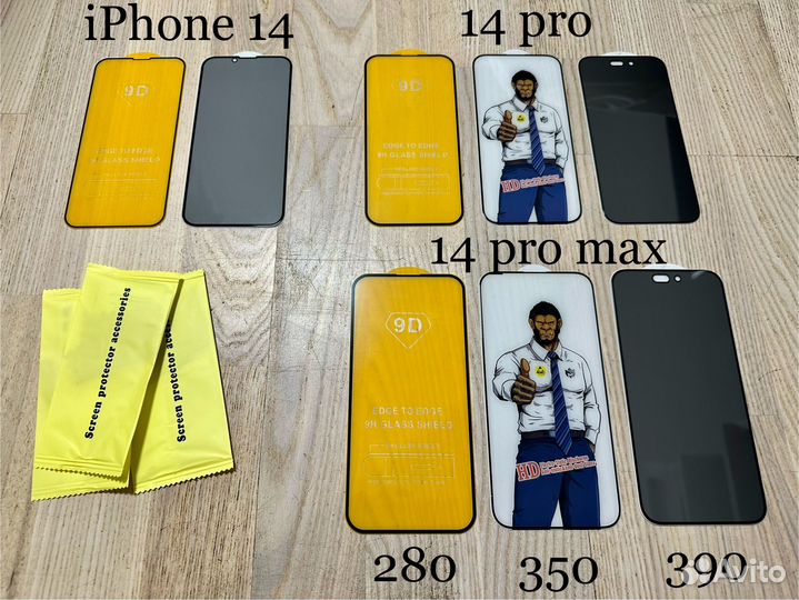 Стекло на iPhone 14, 14 pro, 14 pro max