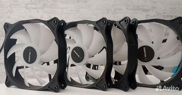 Корпусный вентилятор Deepcool синий. Комплект 4 шт
