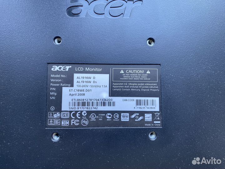 Монитор Acer AL1916W