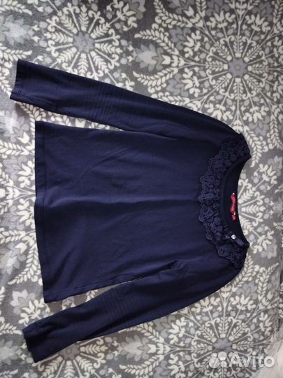 Кофта школьная для девочки 134 синяя