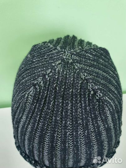 Мужская вязаная шапка и шарф вязаные, комплект