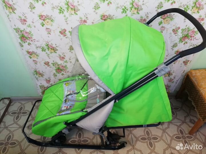 Санки-коляска с колёсами