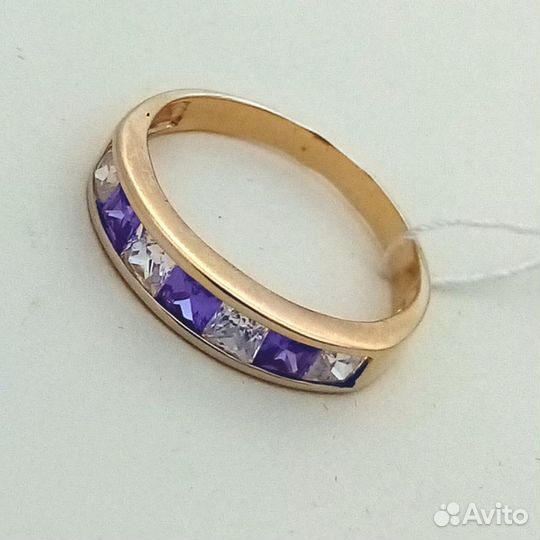 Кольцо / размер 16,5 / 2,00г / Золото585 / фианиты квадрат