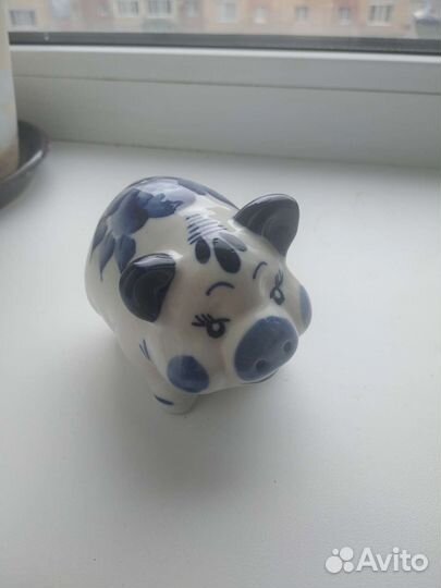 Солонка-свинка, гжель