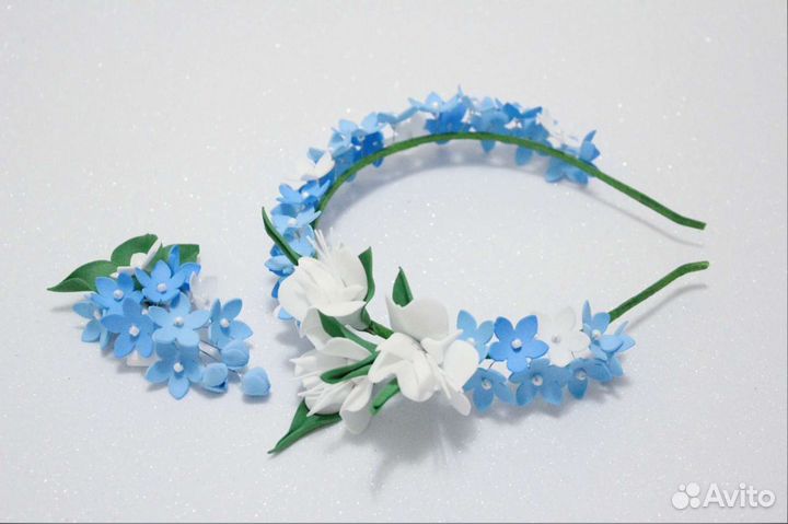 Ободок Ромашки, одуванчики, сирень, незабудки