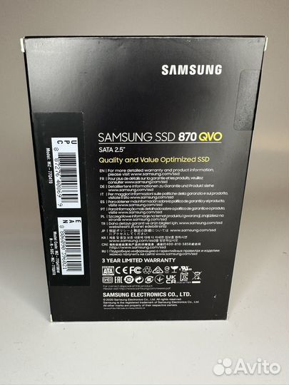 Новый Samsung SSD 870 QVO 4TB