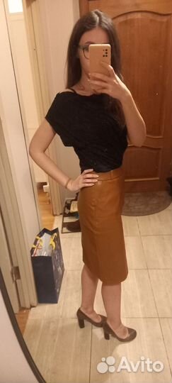 Кожаная юбка mango