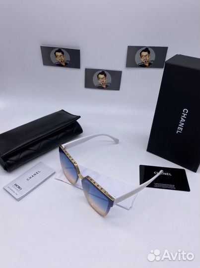 Очки женские белые голубые chane*l