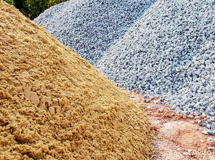 Песок, щебень, галька, мешанка самосвал. от 1 куб