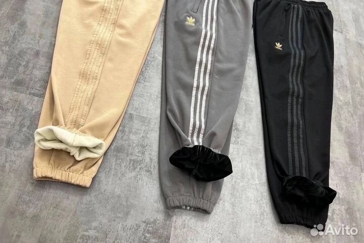 Зимние мужские штаны на флисе adidas