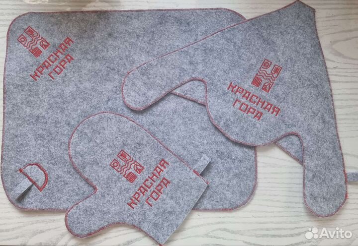 Банный набор, банные шапки, с вышивкой на подарок