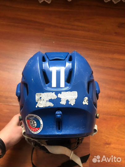 Хоккейный шлем синий