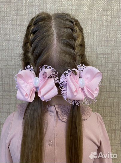 Бант для волос детский для девочек на резинке