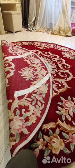 Ковер шерстяной китай,круг 2м