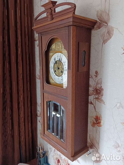 Старинные настенные антикварные часы с боем 19век