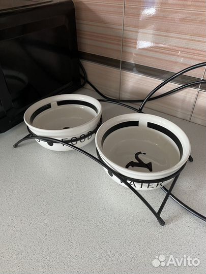 Миска двойная для животных, кошек и собак