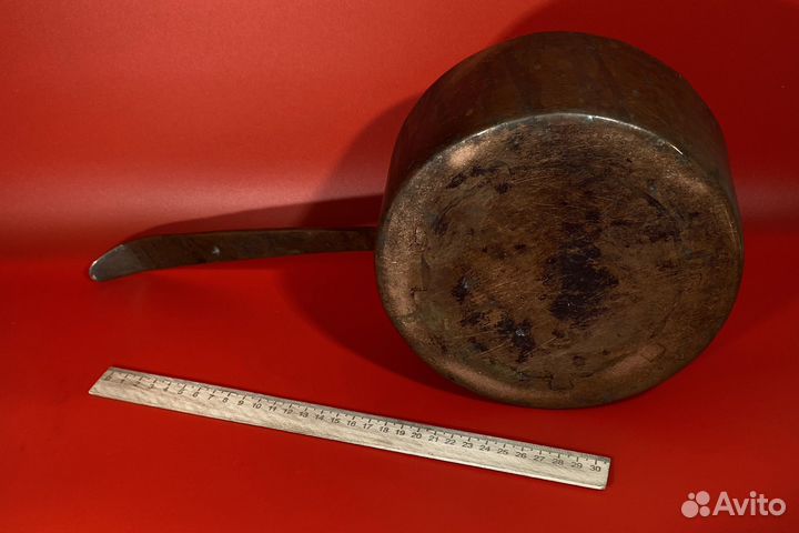 Дореволюционная медная кастрюля, ковш 19 век