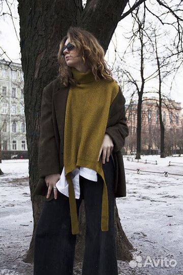 Новая манишка из хлопка цв. хаки