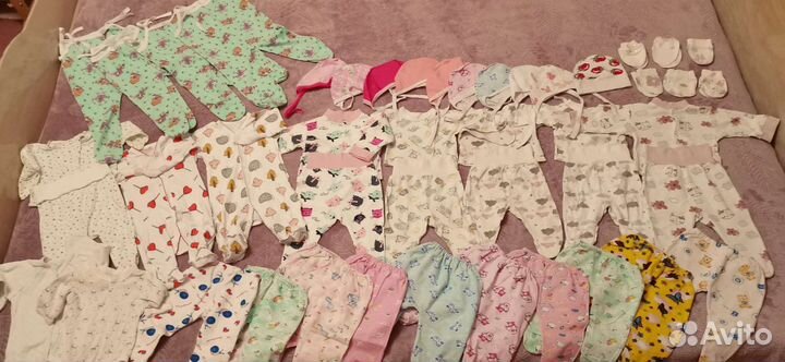 Детские вещи пакетом на девочку 0+3 месяца 3000т