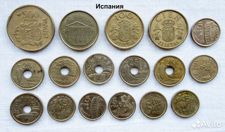 Монеты Испания Португалия Италия Греция Мальта