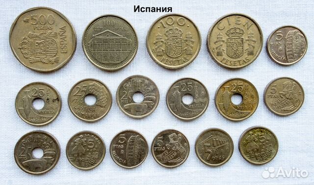 Монеты Испания Португалия Италия Греция Мальта