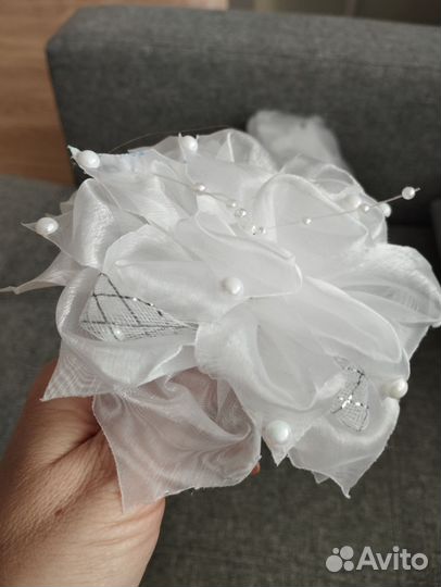 Банты для волос белые