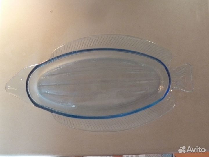 Селедочница цветное стекло СССР