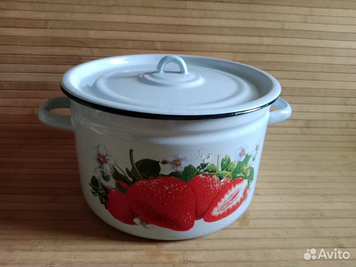 Кастрюля эмалированная 7л, новая