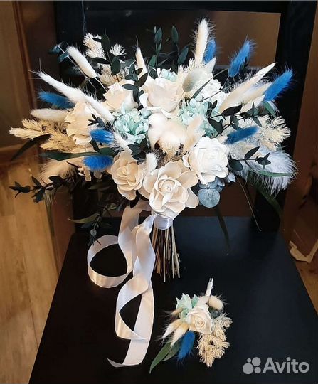 Букет невесты стабилизированных цветов/сухоцветов