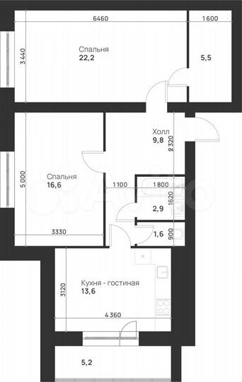2-к. квартира, 77,4 м², 1/5 эт.