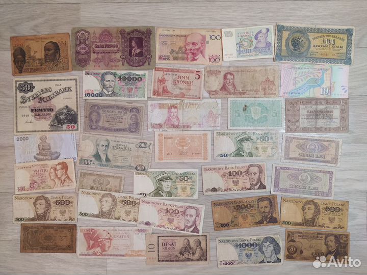 Банкноты Европы, Европейских стран, большой выбор