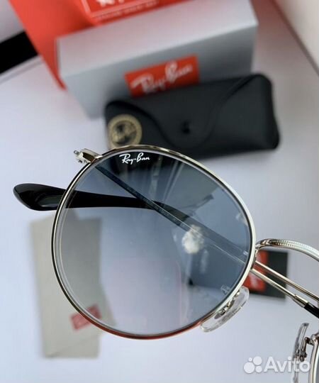 Очки ray ban round metal пепельные
