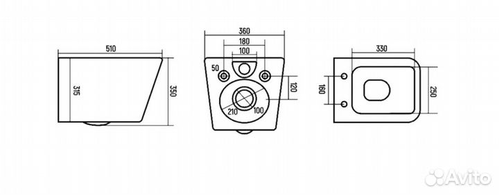 Унитаз подвесной DLC