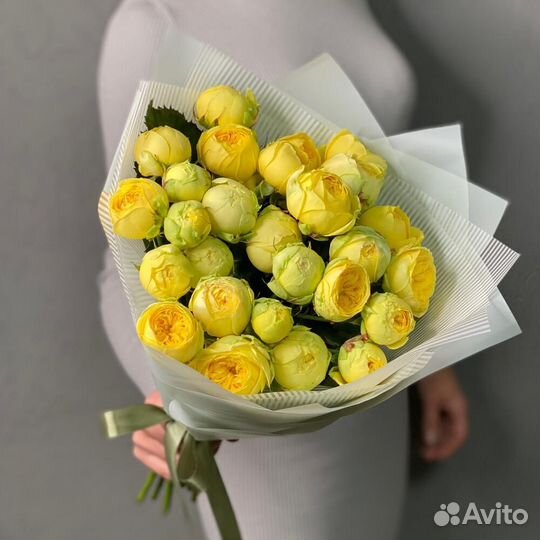 Букет Желтые Пионовидные Розы