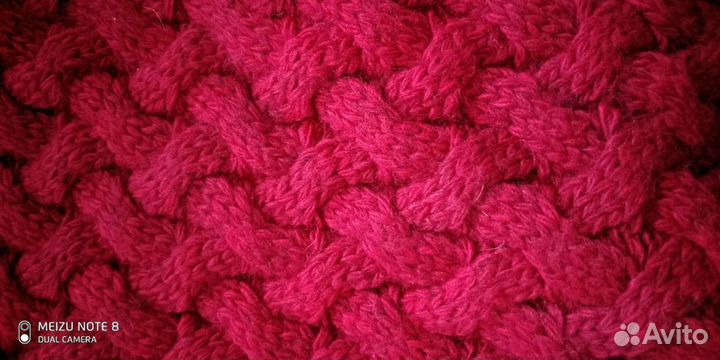 Снуд вязаный красный