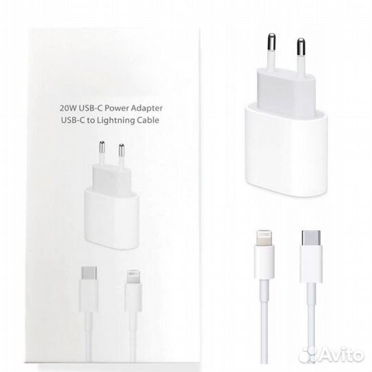 Зарядка на iPhone 20w, Блок и провод Lightning