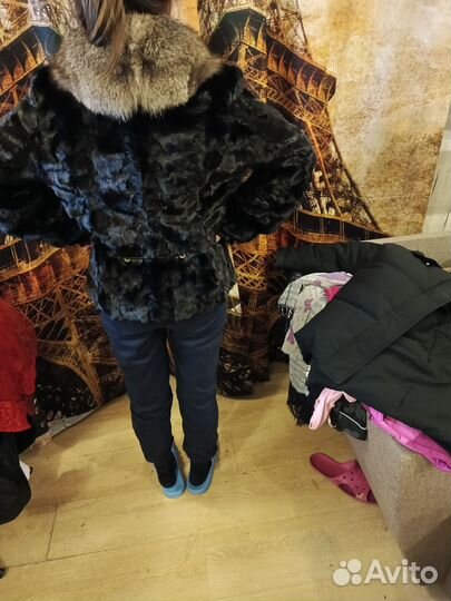 Шуба женская натуральная 52 54 норка + соболь