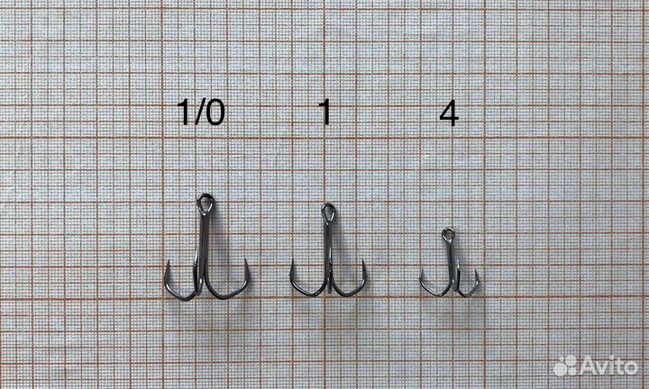 Крючки рыболовные: тройники, двойные