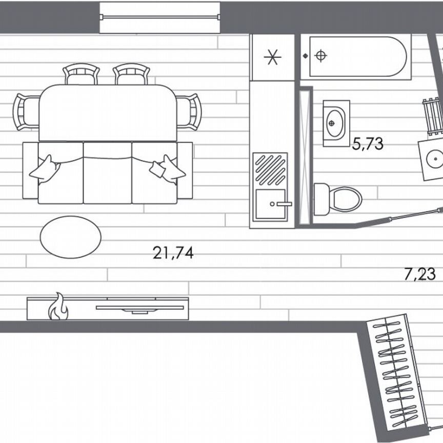 2-к. квартира, 65,3 м², 8/8 эт.