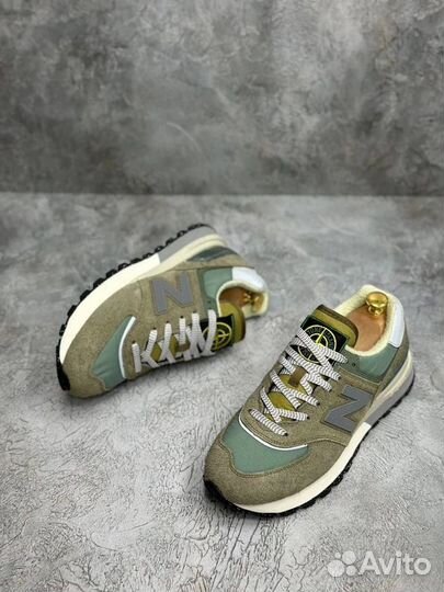 Кроссовки New Balance 574 Stone Island Зелёный